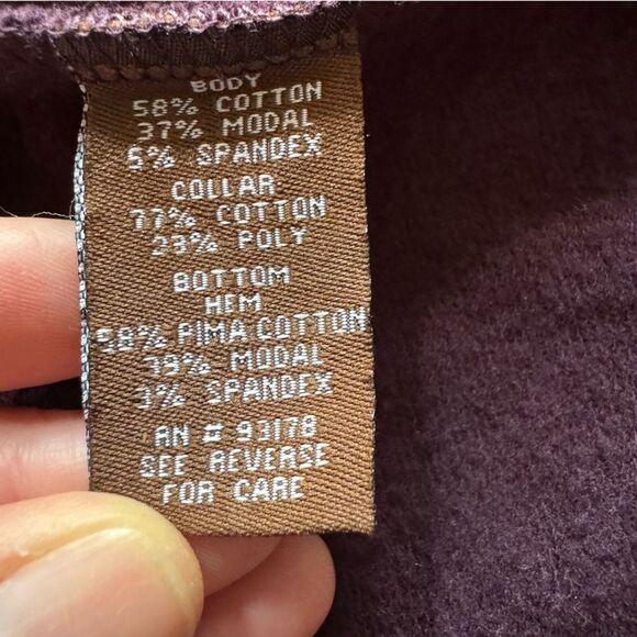 Adrienne Vittadini Cardigan Open Shawl Sweater Purple Velour Womens Size Medium - Picture 11 of 13